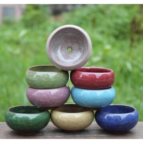 Practical Round Ceramics Garden Pot Breathable Mini Planters For Home Desktop Succulent Plants Flowerpot New Arrival#8804