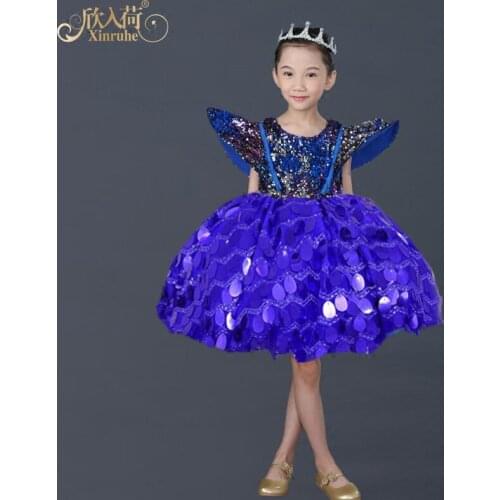 Real Picture Royal Blue Girls Birthday Party Sequin Tutu Dresses Children Girls Tutu Celebration Gowns Photography Gowns