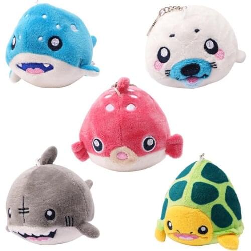 Super Soft PP Cotton Plush Toy Ocean Animals Little Turtle Shark Dolphin Children Birthday Gift For Kids Cute Stuffed Animal