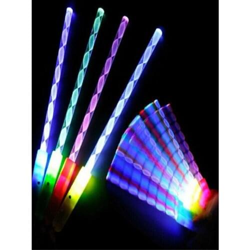 New Styles LED Cheer Rave Glow Sticks Acrylic Spiral Flash Wand For Kids Toys Christmas Concert Bar Birthday Party Supplies