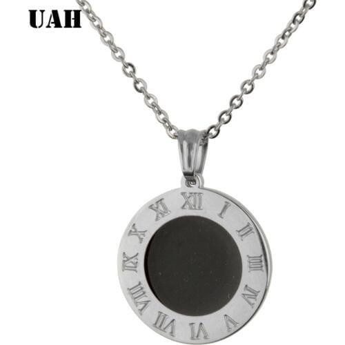 UAH New Fashion Women Necklace Stainless Steel Shell Necklace Roman Numeral Luxury Jewelry Top Quality Women Wedding Jewelry