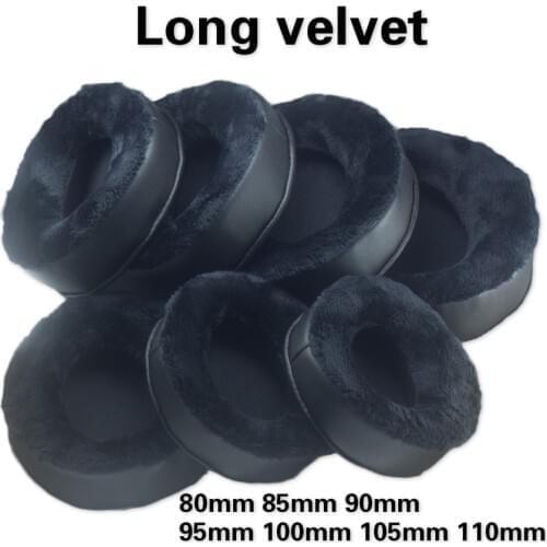 General Replacement Earpads 80 85 90 95 100 105 110MM Comfortable Long Velvet Ear Pads Cushion Bevel Earpads for Sony Akg Razer
