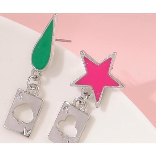 VG 6YM 2021 New Fashion Silver Color Metal Star Drop Earrings Water Drop Asymmetry Hanging Earrings For Woman Jewelry Wholesale