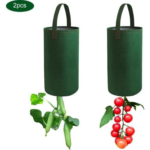 Felt Hanging Tomato Grow Bag Upside Down Tomato Planter Multi-Function Strawberry Vegetable Flower Plant Grow Bags Plant Pot