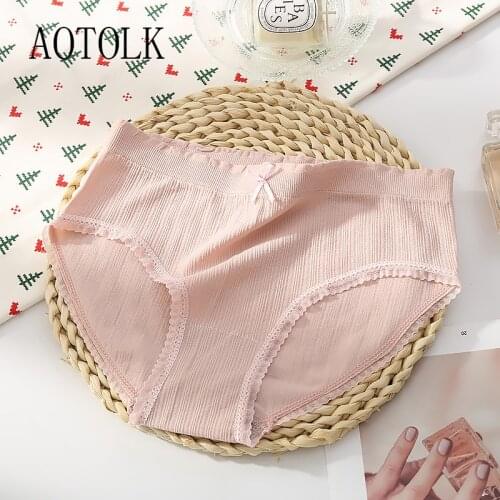 1Pac Modal Seamless Female Panties Bow Lace Mid-waist Underwear Women Seamless Cotton Crotch Lingerie Multiple Colour Briefs