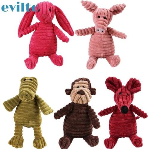 Pet Puppy Chew Squeaky Plush Sound Corduroy Doy Bite Resistant Toys For Animal Shape Cleaning Teeth Dog Toy Pets Accessories