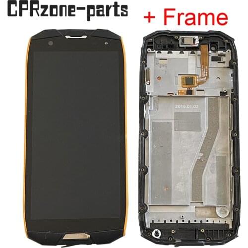5.7" Black / Yellow + Frame For Oukitel WP5000 LCD Display With Touch Screen Digitizer Sensor Panel Assembly
