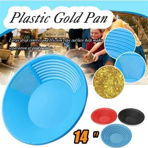 1PC 14 Inch Plastic Gold Pan Gold Basin For Sand Mud Mineral Processing Gold Rush Tools For Sand Mining Manual Wash Panning