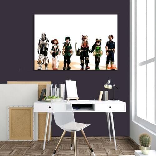 1pcs My Hero Academia Anime Poster Canvas Art Wall Painting Boku No Here Academia Poster Cartoon Wall Sticker for Home Decor