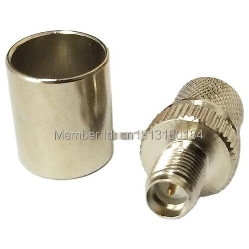 1pc RP-SMA Female Jack RF Coax Modem Convertor Connector Crimp RG8,RG213,LMR400 Straight Nickelplated NEW wholesale
