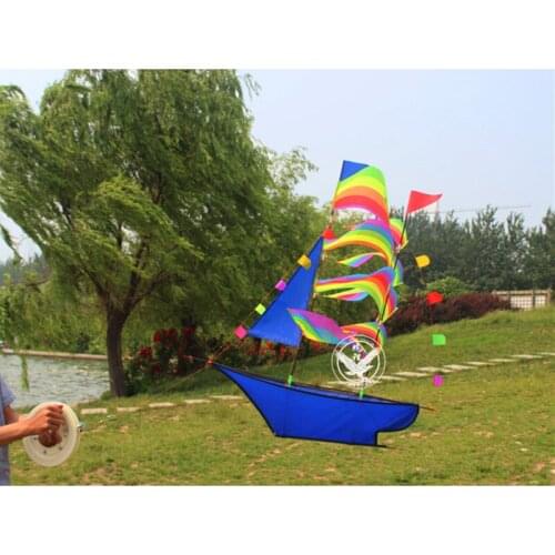 3D Rainbow Sailboat Kite Cartoon Kite Single Line Kite Outdoor Sport Family Game Flying Tool Children Toys Adult Gift Kids Toys