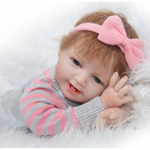 55cm Handmade Lifelike Baby Girl Doll Silicone Vinyl Reborn Bebe Doll Newborn Dolls+Clothes Kids Gifts