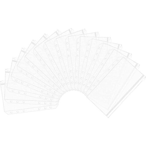 60 Pieces Of A6 Size 6-Hole Binder Pocket Translucent Plastic Binder Zipper Folder Waterproof For Documents Bag