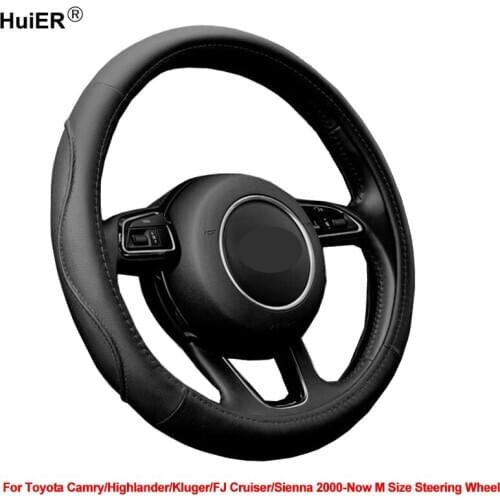 Auto Car Steering Wheel Cover Wrap Volant For Toyota Camry Highlander Kluger FJ Cruiser Sienna 2000 - Now M Size Steering Wheel