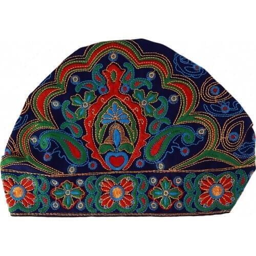 Hot Sale Women Ethnic Vintage Embroidery Flowers Bandanas Red Print Hats Caps Winter Hats For Women