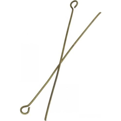 DoreenBeads Retail Eye Pins Findings Antique Bronze 50mm long,0.7mm(21 gauge),1000PCs