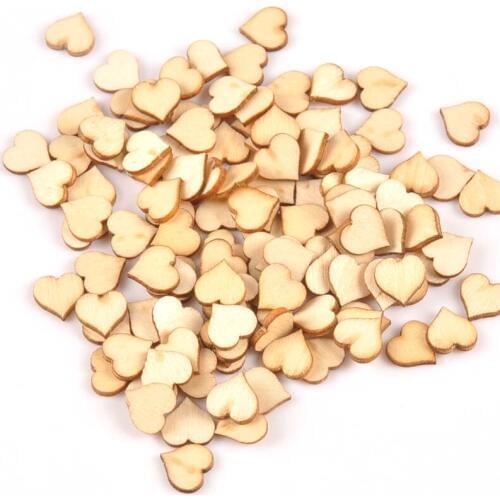 100pcs Mini Natural Heart pattern wooden Scrapbooking Carft for Home decoration diy Handmade 10mm MT1808