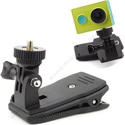 360 Degree Rotary Hat Mount Clip Holder w/ 1/4" Adapter for GoPro Camera Xiaoyi