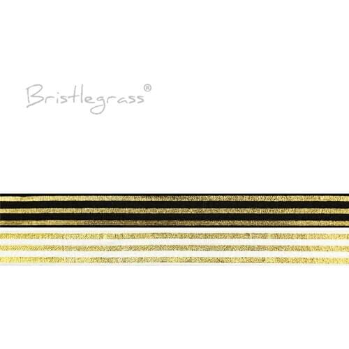 BRISTLEGRASS 5 Yard 5/8" 15mm Line Stripe Gold Foil Print FOE Fold Over Elastic Spandex Band Hair Tie Headband Tutu Dress Sewing