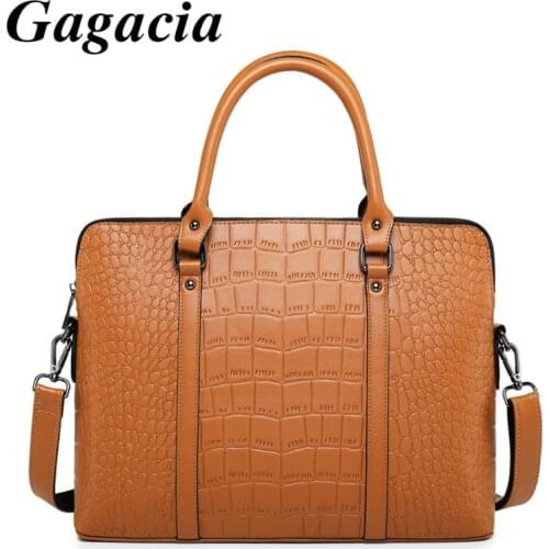 GAGACIA Womens Leather Briefcases Business Handbags For Woman Office Bags Work Shoulder Computer Laptop Bag New 2021 Briefcase