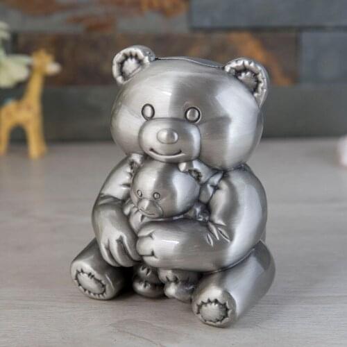 Creative Mother And Child Bear Change Piggy Bank Childrens Money Bank Gift for Boys And Girls Metal Home Decoration