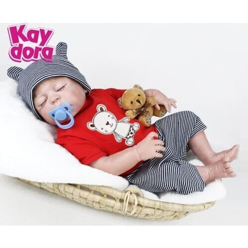 KAYDORA 55cm Reborn Baby Dolls 22 inch Full Silicone Lifelike Bebe Bath Playmates Realistic Girl Kids Birthday Christmas Gifts