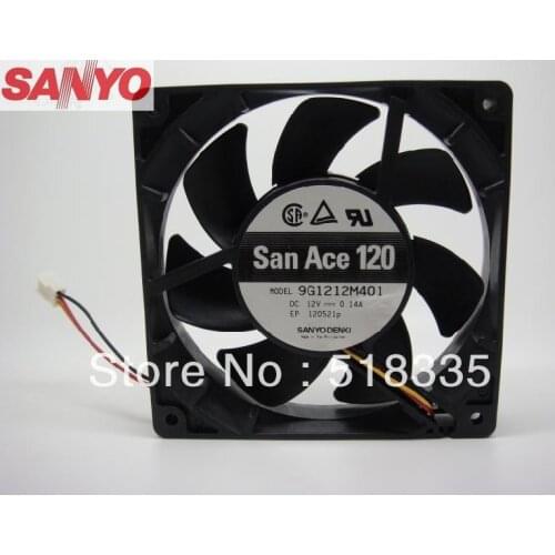 SANYO 9G1212M401 12CM quiet double ball-bearing fan 0.14A 12025