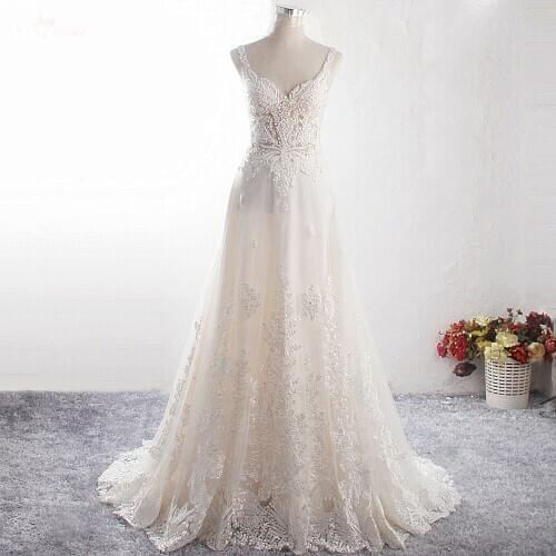 LZ383 Yiai Original Design High-quality Sweetheart Sleeveless Bridal Dress Luxury Heavy Beads Unique Lace Wedding Dress