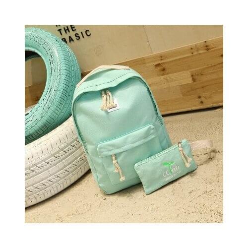 Mens and womens bags minimalist canvas shoulder bag female tide academic style solid color high school student bag leisure