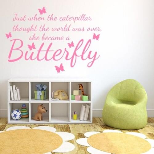 Butterfly Wall Sticker Quotes Wall Decal Home Decor For Living Room Kids Bedroom Vinyl Mural Revocable dw20136