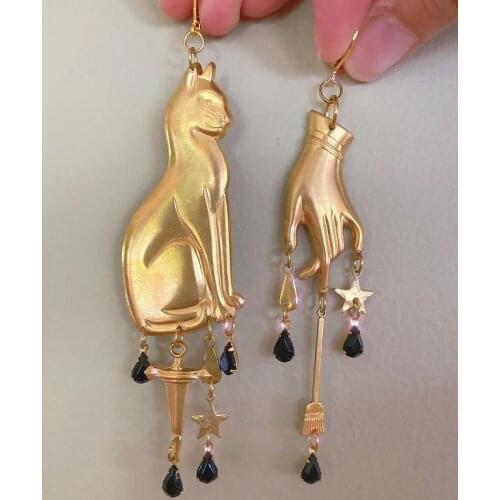 New Design! The Asymmetrical Cats - Statement Earrings