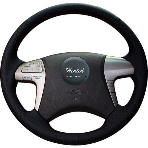 Heated Breathable Microfiber leather Braid on Car Steering Wheel Cover for Toyota Highlander 2009-2014 Camry 2007-2011