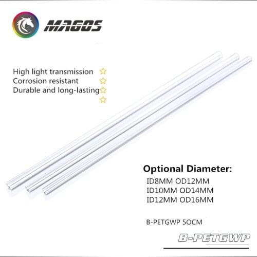 16/14 /12mm Transparent PETG Hard Tube Bendable Rigid Pipe 50CM, 1pcs,Computer Water Cooling Tubing, B-PETGWP