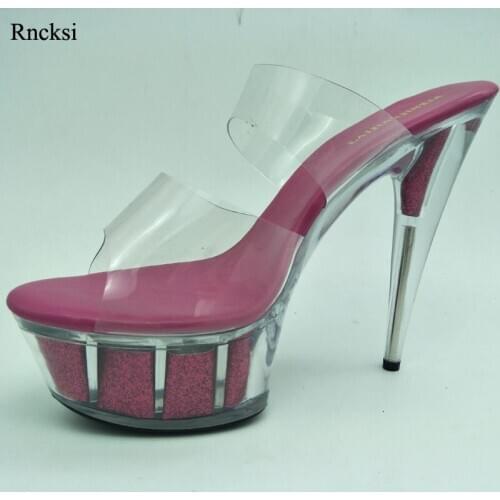 Rncksi Plus Size Party Bride Wedding Shoes Performance Slippers 15cm High-Heeled Women Shoes Party Special Dance Shoes