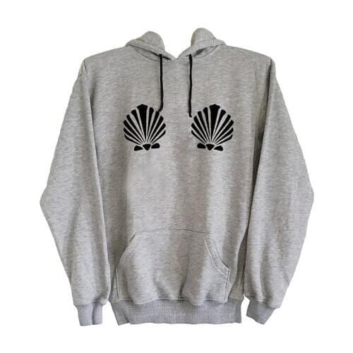 Mermaid shell sweatshirt tumblr hoodie sweatshirt women Mermaid shell bra top tumblr sweatshirt casual tops see shell tops