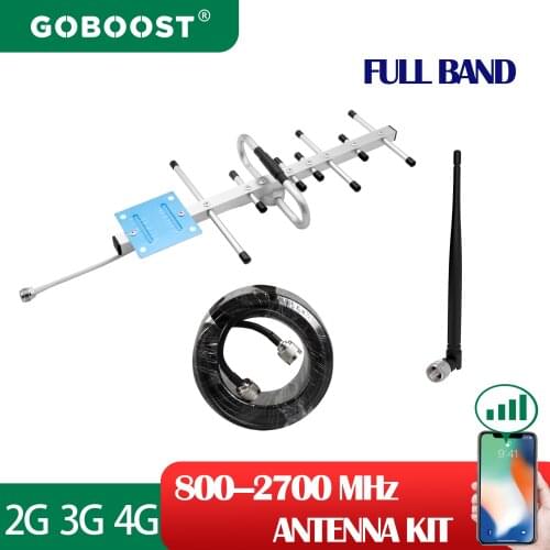 GOBOOST 3G 4G Network Outdoor Antenna Cable 800mhz-2700 Mhz For Internet Cellular Amplifier Whip 15dBi Gain WCDMA 900 1800 2100