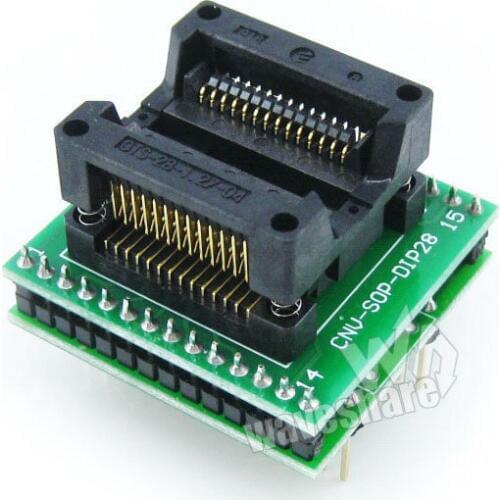 SOP28 TO DIP28 (A) # SO28 SOIC28 OTS-28-1.27-04 Enplas IC Programming Adapter Test Burn-in Socket 1.27mm Pitch 7.5mm Width