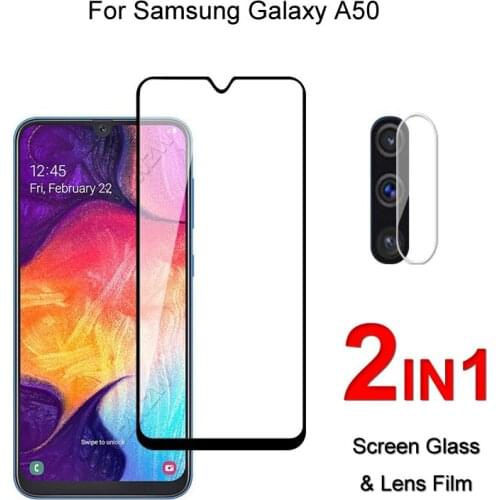 Full Cover Glass For Samsung Galaxy A50 Screen Protector Protective Tempered Glass Explosion Proof & Camera Lens Film