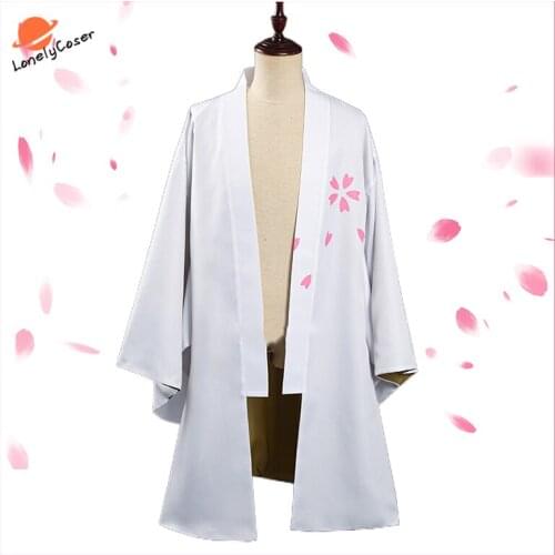 Cherry Blossom Anime SK8 the Infinity Japanese Kimono White Cherry Blossom Cloak Cosplay Costume Top Party Coat Halloween Outfit