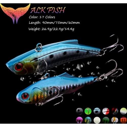 WALK FISH 1PCS Sinking Fishing lures 9cm 26.9g VIB bait rattling Artificial Vibration Bass Vibe Rattle Hooks Baits pesca Wobbler