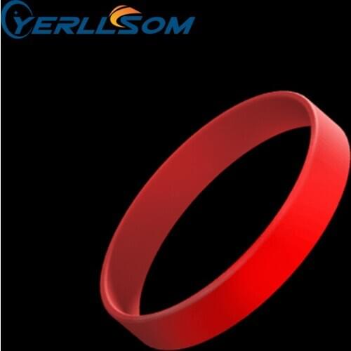 YERLLSOM 100pcs/Lot high quality 1/2inch Red silicone bracelets for events B20060463