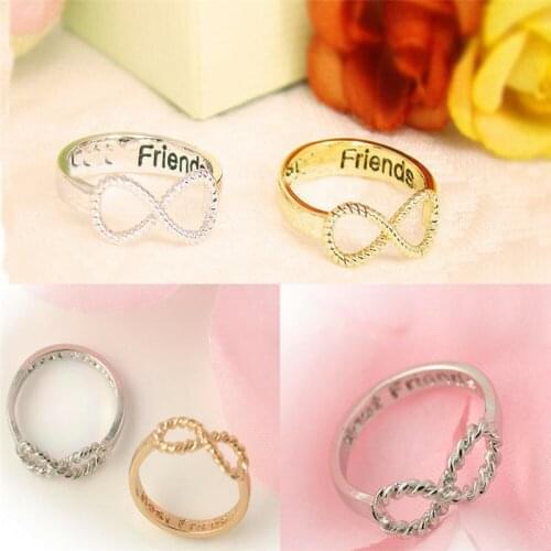 Women Rose Gold Sliver Munber 8 Classic Party Anniversary Wedding Plated Crystal Friendship Bridal Engagement Ring Best Friends