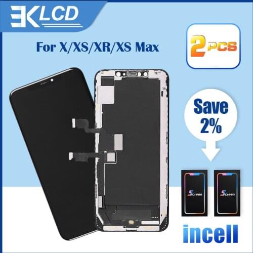 2PCS High Quality Incell LCD For iPhone X XS Max Display Digitizer Assembly For iPhone XR Touch Screen Replacement with TrueTone