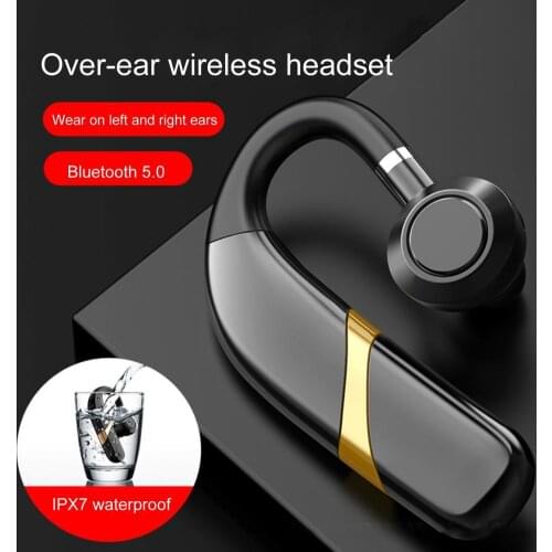 1Pc X9 Black Soft Rubber Earhook Bluetooth 5.0 IPX7 Waterproof Sweat-proof And Noise-reducing Mini Wireless Mobile Phone Handset