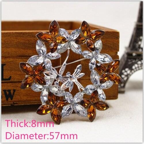 155101 , 57mm Hot metal acrylic flower pins, 1 pcs , badges clothing accessories, clothing accessories
