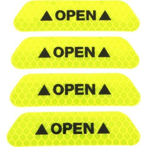 4 Pieces Universal Car Door Reflective Tape Open Sign Warning Mark Sticker