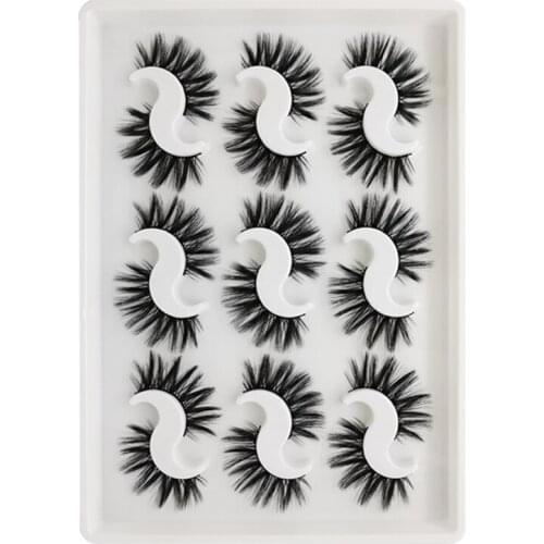 9 Pairs 3D False Eyelashes Eyelash Wispy Lashes Handamde Cruelty-free Flared Variety Lashes Extension Natural Makeup Tool