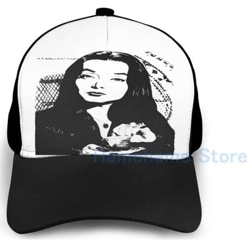 Fashion Morticia Addams Basketball Cap men women Graphic print black Unisex adult hat