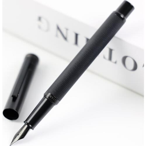 Black Metal Fountain Pen Titanium Black EF/F Nib High Quality Tree Texture Excellent Writing Gifts For Business Office Supplies