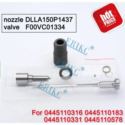 ERIKC 0445110316 0445110183 Injector Overhaul Kit Nozzle DLLA150P1437 0433171889 Valve F00VC01334 For Bosch FIAT GROUP FOED OPEL